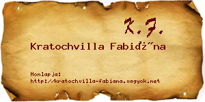 Kratochvilla Fabiána névjegykártya